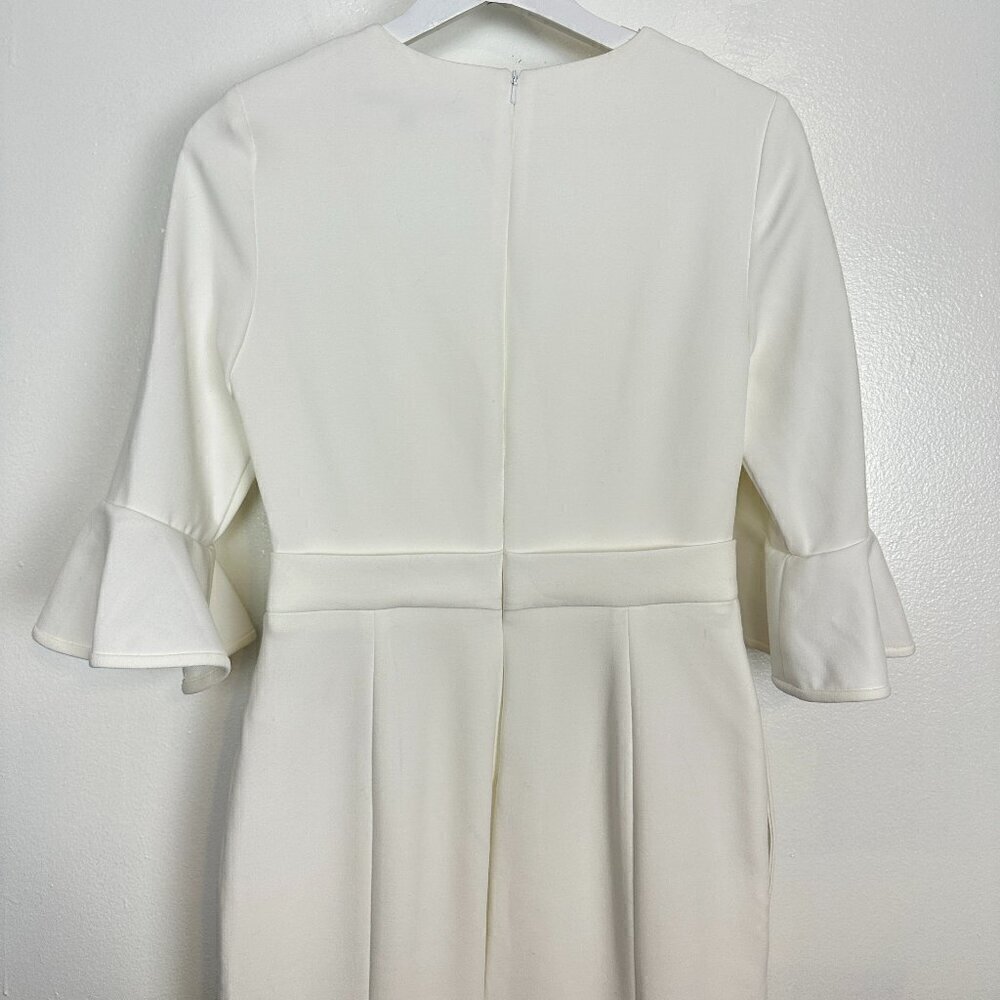 BLACK HALO Brooklyn Bell-sleeve Cropped Jumpsuit in White Size US 4 - Picture 9 of 16